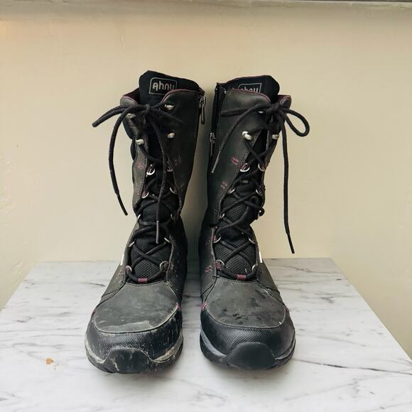 Ahnu Northridge Black Winter Lace Up Boots Women’s Size 10 - Picture 2 of 10